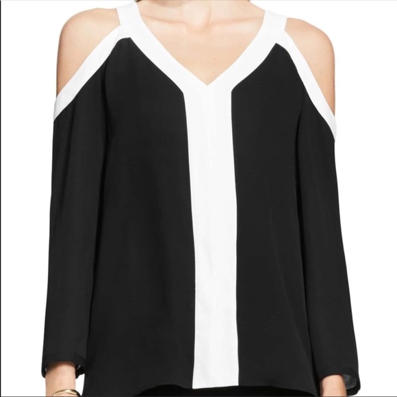 Vince Camuto Tops - Vince Camuto cold shoulder Black & White M
